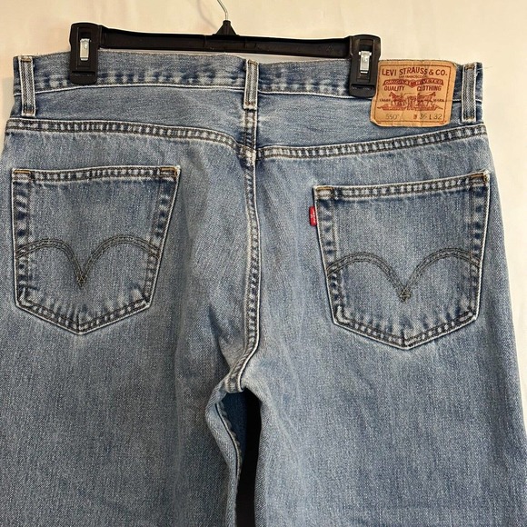 Vintage Levi’s 550 Jeans Men’s 36x32 Blue Relaxed Fit Baggy Denim 90s Distressed - Picture 7 of 14